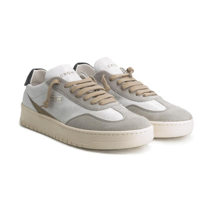 Sneakers Vintage Uomo in Pelle Bianca C7P1 ALPHA BOLD WHITE Cromier 