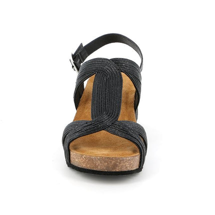 Sandali Sughero con Zeppa SB2473 ERSI NERO Grunland 
