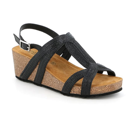 Sandali Sughero con Zeppa SB2473 ERSI NERO Grunland 