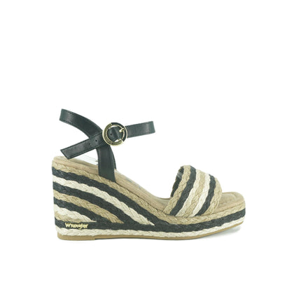 Sandali Donna Zeppa Corda CHOIMBRA FLAG BLACK Wrangler 