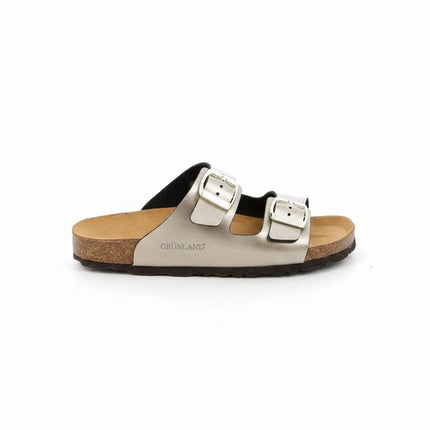 Ciabatta Sughero Doppia Fibbia CB2425 SARA CHAMPAGNE Grunland 