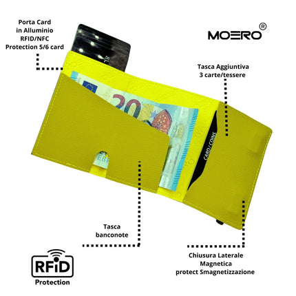 Moero Pro Saffiano Lime Zip Portafoglio Slim PRO SAFFIANO LIME ZIP LIME Moero 
