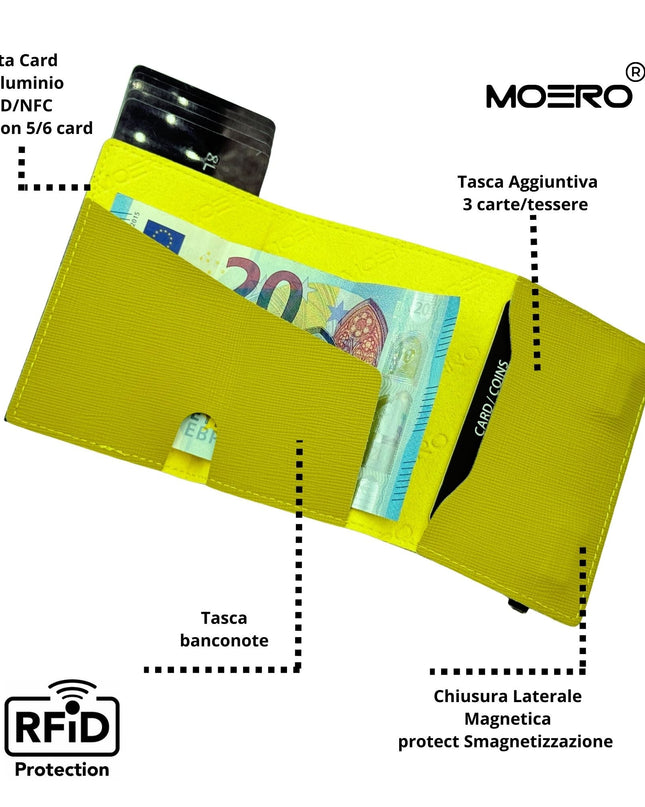Moero Pro Saffiano Lime Zip Portafoglio Slim PRO SAFFIANO LIME ZIP LIME Moero 