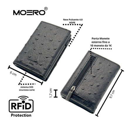 Moero Pro Stuzzo Black Zip Portafoglio Slim PRO STRUZZO ZIP BLACK Moero 