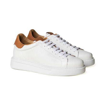 Sneakers Oversize Uomo Pelle Bianca TAGO 5 CUOIO Rogal's 