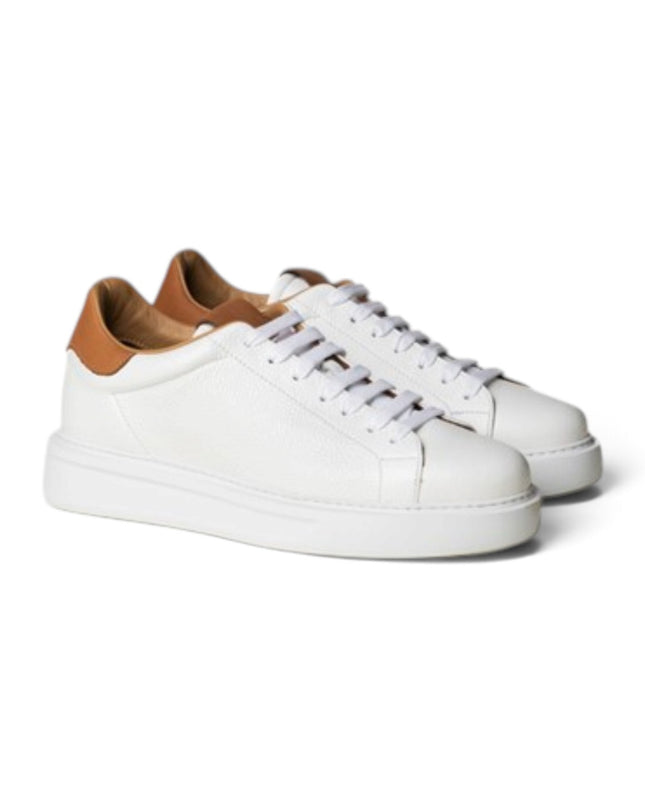 Sneakers Oversize Uomo Pelle Bianca TAGO 5 CUOIO Rogal's 