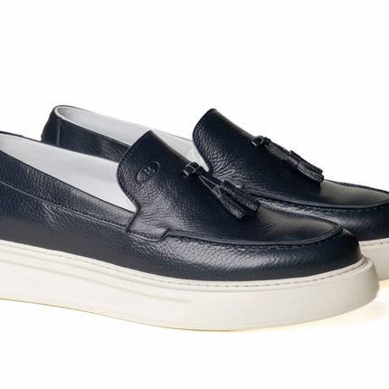 Mocassini Nappina Uomo Pelle Blu TAGO 7 BLU Rogal's 