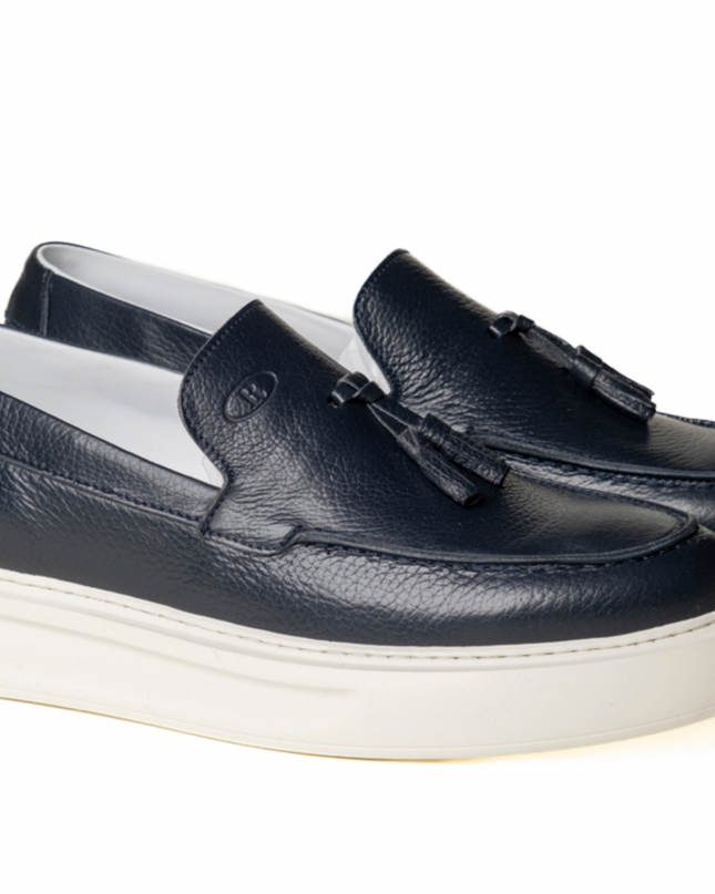 Mocassini Nappina Uomo Pelle Blu TAGO 7 BLU Rogal's 