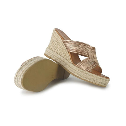 Sandali Donna Zeppa Corda 530 BALI PINK GOLD Tsakiris Mallas 