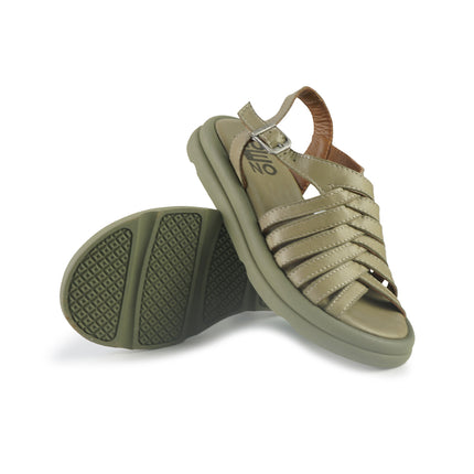 Bueno Sandali Donna Basso in Pelle Verde E3300 VERDONE Bueno 