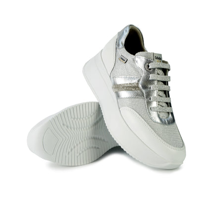 Callaghan Sneakers Donna in Pelle e Tessuto Argento 60302 BABYLON BLANCO Callaghan 