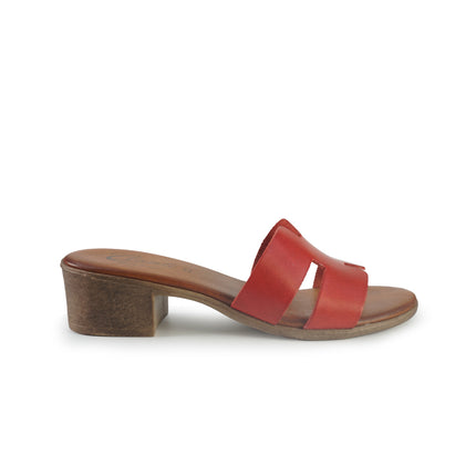 Sandali con Tacco in Pelle Rosso 2760 RED Clanto 