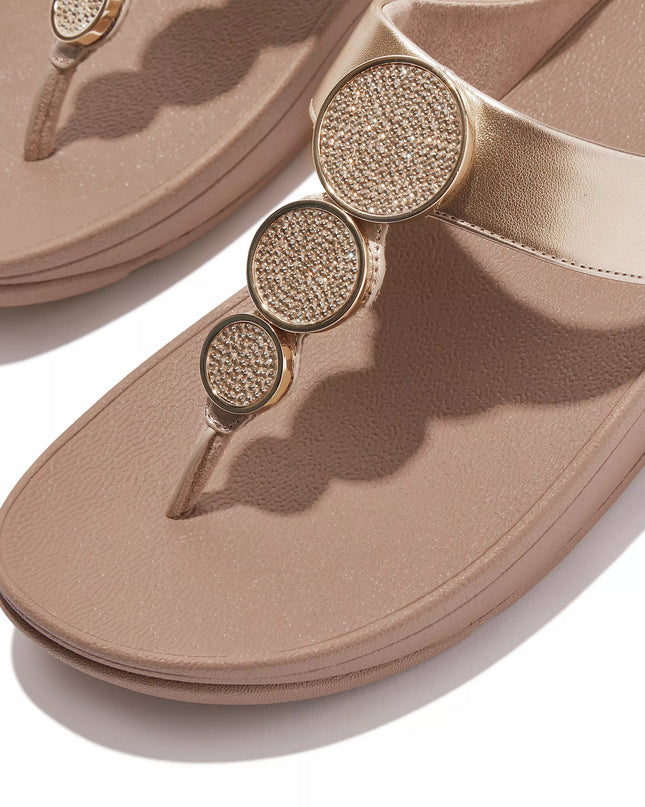 FitFlop Sandali Donna Infradito Beige con Strass HJ1-C22 HALO METALLIC LATTE FitFlop 