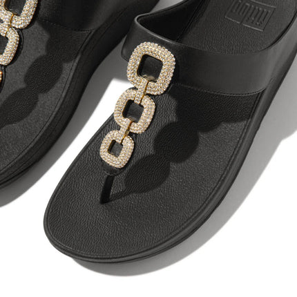 FitFlop Sandali Donna Infradito Nero con Strass HX2-001 FINO CRYSTAL BLACK FitFlop 
