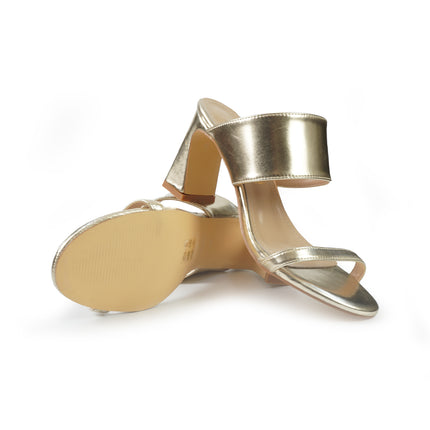 Francesco Milano Sandali Donna con Tacco in Pelle Laminata Platino G41-01N GOLD Francesco Milano 
