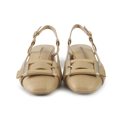 Frau Chanel Slingback in Tessuto e Vernice Noisette 92H4 COOKIE Frau 