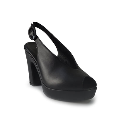 Gianmarco Sorelli Sandali Chanel con Tacco Alto e Plateau in Pele Nera 2640 MARA Gianmarco Sorelli 