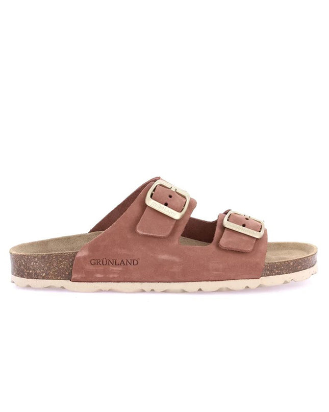 Grunland Sandali Donna Plantare Sughero Doppia Fibbia in Camoscio Rosa CB0003 SARA ROSA ANTICO Grunland 