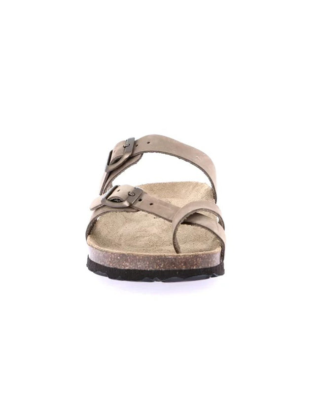Grunland Sandali Infradito Plantare Sughero in Nabuk Kaki CB1050 SARA KAKI Grunland 