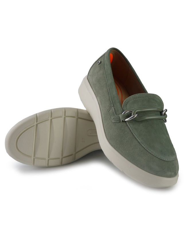 Impronte Mocassini con Zeppa in Camoscio Menta MOKA CHAIN MINT Impronte 