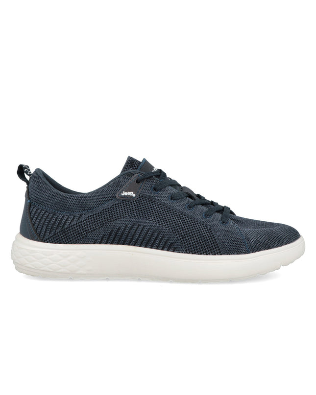 Jeep Sneakers Uomo Bassa in Tessuto Blu KOBI DERBY NAVY Jeep Footwear 