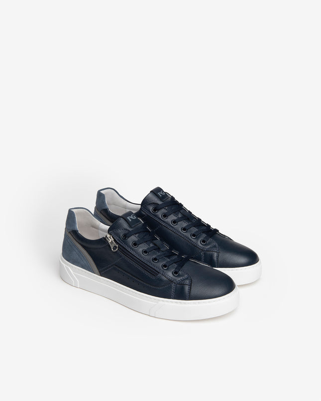 Nero Giardini Sneakers Uomo in Pelle Blu con Zip E400241U BLU 200 Nero Giardini 