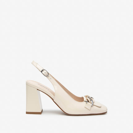 Nero Giardini Chanel in Pelle Vernice Latte E409490D LATTE 711 Nero Giardini 
