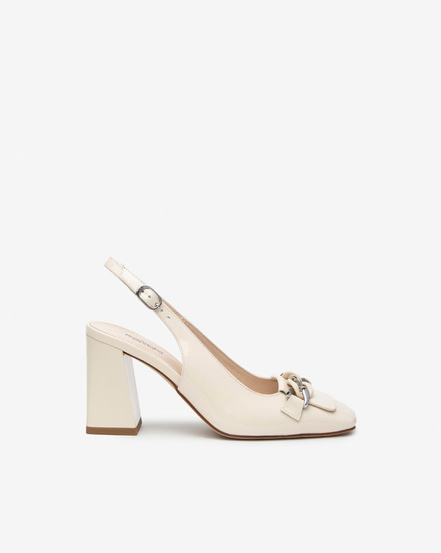 Nero Giardini Chanel in Pelle Vernice Latte E409490D LATTE 711 Nero Giardini 