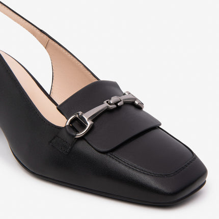 Nero Giardini Chanel con Tacco in Pelle Nera E512320D NERO 100 Nero Giardini 