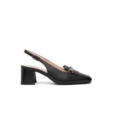 Nero Giardini Chanel con Tacco in Pelle Nera E512320D NERO 100 Nero Giardini 