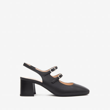 Nero Giardini Chanel con Tacco in Pelle Nera E512321D NERO 100 Nero Giardini 