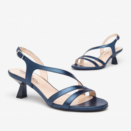 Nero Giardini Sandali Donna Tacco Svasato in Pelle Blu Oceano E513222DE OCEANO 201 Nero Giardini 