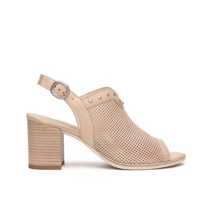 Nero Giardini Sandali Donna con Tacco in Pelle Champagne Traforata E513380D CHAMPAGNE 439 Nero Giardini 