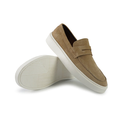 Vueva Mocassini Barca Uomo in Camoscio Beige MS638R03 BEIGE Vueva 