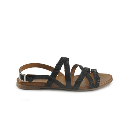 Vueva Sandali Flat Donna in Pelle Nero WD133R89 BLACK Vueva 