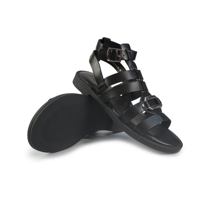 Vueva Sandali Flat Donna in Pelle Nero WD425R25 BLACK Vueva 