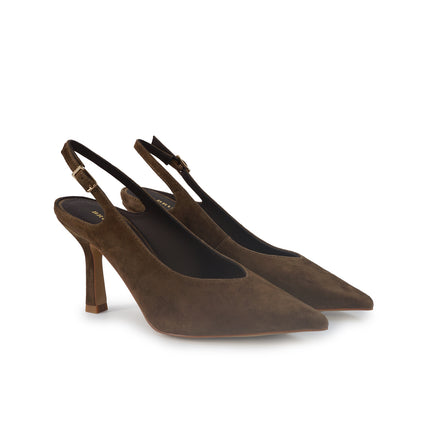 Bruno Premi Mary Jane Sling Back Tacco Stiletto in Camoscio Tabacco BN0403X CAMOSCIO Bruno Premi 