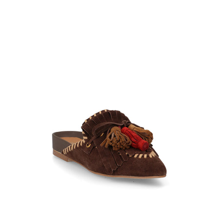 Bruno Premi Sabot Basso Donna con Nappine in Camoscio Moro BN1603X BROWN Bruno Premi 