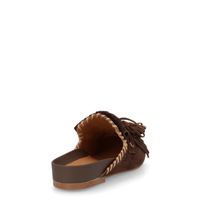 Bruno Premi Sabot Basso Donna con Nappine in Camoscio Moro BN1603X BROWN Bruno Premi 
