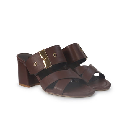 Bruno Premi Sandali Donna Sabot con Tacco in Pelle Corteccia BN4601X CALF Bruno Premi 