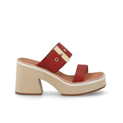 Bruno Premi Sandalo Sabot Donna con Plateau in Pelle Mattone BN6702X MATTONE Bruno Premi 