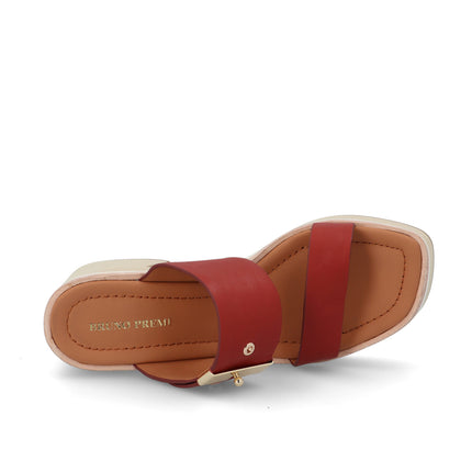 Bruno Premi Sandalo Sabot Donna con Plateau in Pelle Mattone BN6702X MATTONE Bruno Premi 