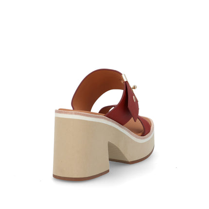 Bruno Premi Sandalo Sabot Donna con Plateau in Pelle Mattone BN6702X MATTONE Bruno Premi 