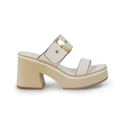 Bruno Premi Sandalo Sabot Donna con Plateau in Pelle Bianca BN6702X WHITE Bruno Premi 