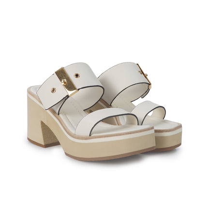 Bruno Premi Sandalo Sabot Donna con Plateau in Pelle Bianca BN6702X WHITE Bruno Premi 