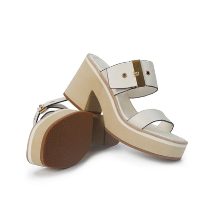 Bruno Premi Sandalo Sabot Donna con Plateau in Pelle Bianca BN6702X WHITE Bruno Premi 