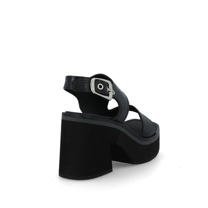 Bruno Premi Sandalo Donna con Plateau in Pelle Nera BN6703X BLACK Bruno Premi 