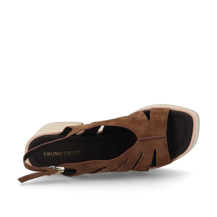 Bruno Premi Sandalo Donna con Plateau in Camoscio Tabacco BN6708X SUEDE Bruno Premi 