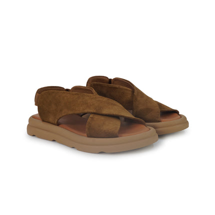 Bueno Sandali Bassi Donna in Camoscio Cuoio A2603 CUOIO Bueno 