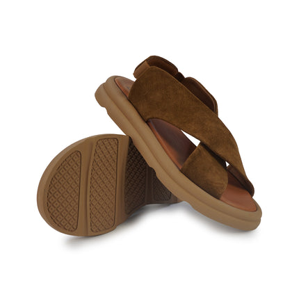 Bueno Sandali Bassi Donna in Camoscio Cuoio A2603 CUOIO Bueno 
